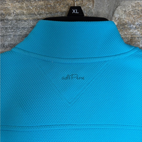 Adidas adiPure Pullover Mens Medium Teal Blue 1/4 Zip Golf Pique Fabric - Picture 4 of 6